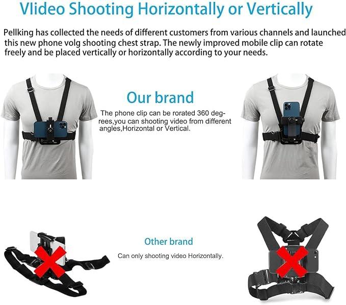 Mobile Phone Chest Strap Mount Chest Harness Holder for Action Camera and Cell Phones