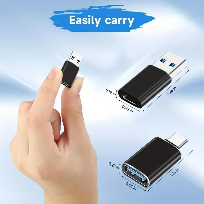 4 Pack USB to USB C OTG Adapter, 2Pack Type C Female to A Male Charger Converter 2Pack USB C Male to USB 3.0 Female Adapter Thunderbolt 4 Converter iWatch 8 9,15 14 13 Pro Max