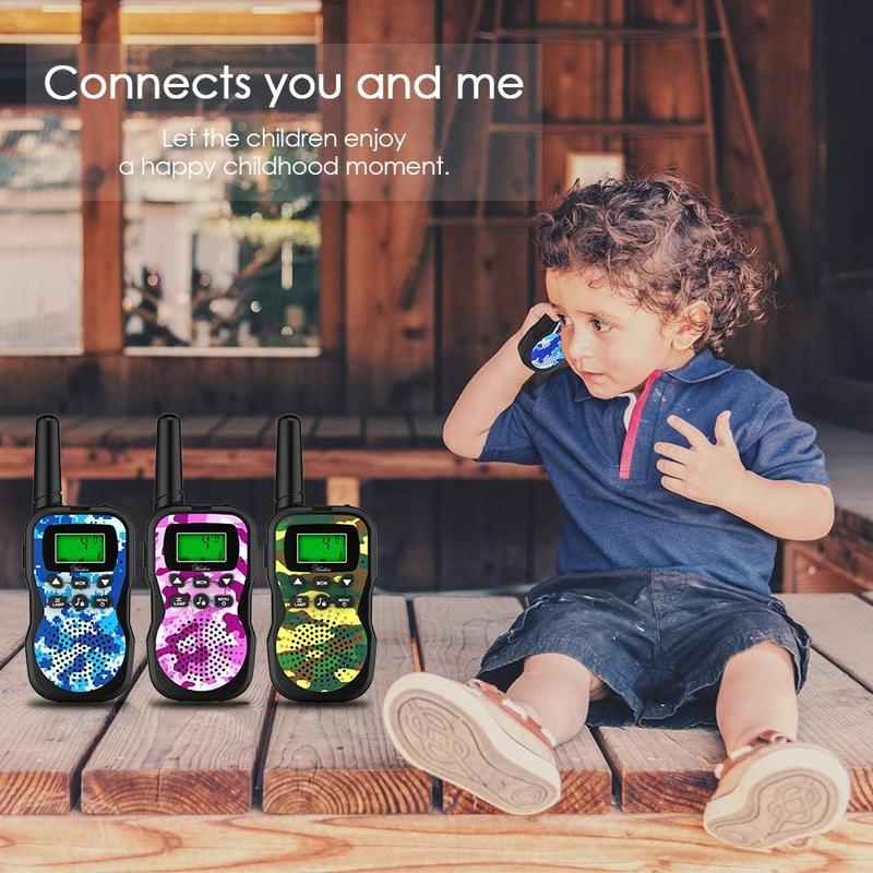 Kids Walkie Talkies, 3 Pack 22 Channels 2 Way Radio Toy with Flashlight and LCD Screen with 3 Miles Range