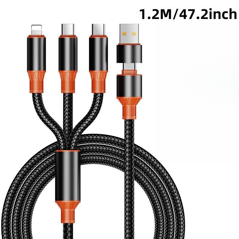 100W 3 in 1 Multi-function Charging Cable, High Speed Data Transfer & Charging Cable, Universal Mobile Phone Accessories Compatible with iPhone & Android