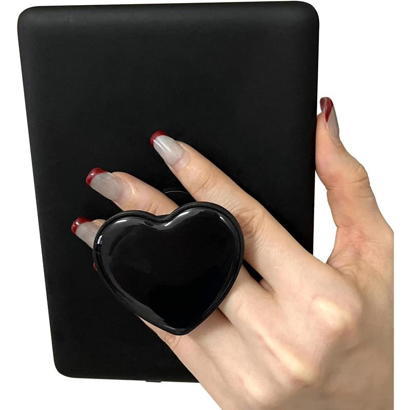 Cute Heart Expandable Collapsible Grip Stand Holder for Kindle eReaders iPhone and Smartphone(Black)