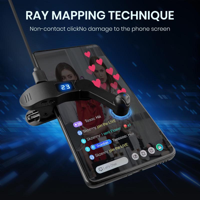 Auto Clicker For IPhone, IPad Screen Device Automatic Tapper For Android IOS Simulated Finger Continuous Clicking Adjustable Speed Physical Clicker Suitable For Games Live Broadcasts Likes Reward Tasks Console Smartphone christmas 2024 ornament