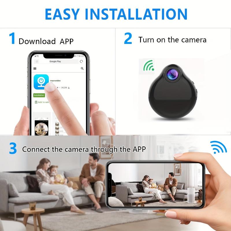 A beautiful children's clothing store WIFI Wireless Wearable Body Micro Cam Mini IP Camera Motion Sensor Video Voice Recorder Home Security Camcorders, Small Mini Smart WiFi IP Webcam Micro Camera Built In Battery