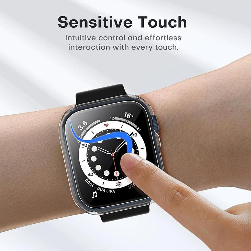 Smart Watch Screen Protector Case, 1 Count Watch Screen Protective Cover Compatible With iWatch Series 41mm 40mm 44mm 45mm, iWatch Accessories For Women Men