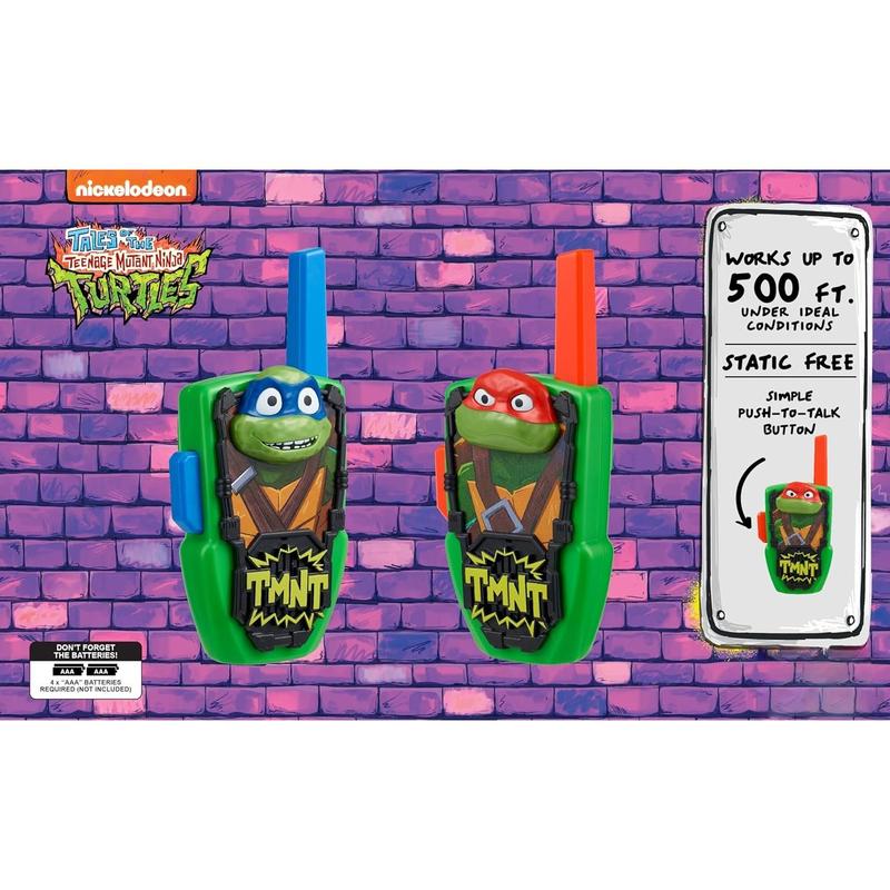 Teenage Mutant Ninja Turtles Toy Walkie Talkies for Kids, Static Free Indoor and Outdoor Toys for Boys, Designed for Fans of Ninja Turtles Toys