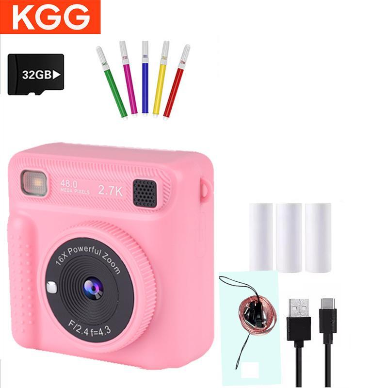 KGG Instant Print Camera, 2.4 Inch HD IPS Screen Digital Camera, Ink-free Print Camera, Easy Selfie Picture Camera, Camera for Home & Outdoor