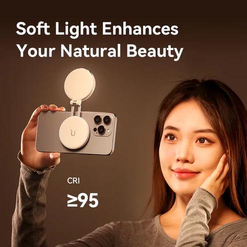 ULANZI Magnetic Selfie Light, LED Fill Light Compatible with Magsafe, LED Selfie Ring Light Color Black