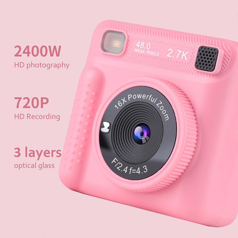 KGG Instant Print Camera, 2.4 Inch HD IPS Screen Digital Camera, Ink-free Print Camera, Easy Selfie Picture Camera, Camera for Home & Outdoor