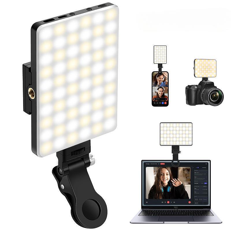 60 LED High Power Selfie light,Rechargeable Clip Fill Video Conference Light with Front & Back Clip,Cellphone  Accessories  Adjusted 3 Light Modes for Smartphone Phone, iPhone, Android, iPad, Laptop, for Makeup, Selfie, Vlog,2024 Black Friday Sale