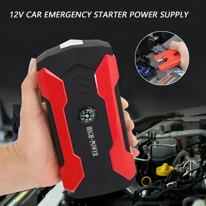 Portable Car Jump Starter,All-in-One Emergency Power Bank For Phones, Cars, Motorcycles & Yachts - Equipped With Flashlight, Compass & SOS Mode For Outdoor Adventures,Smartphone Charging