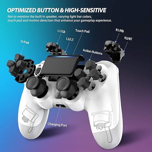 2024 Wireless Controller for PS4,Bluetooth Controller Remote,Rechargeable Gamepad ps4 Slim Pro,with Double Shock Audio Six-Axis Motion Sensor