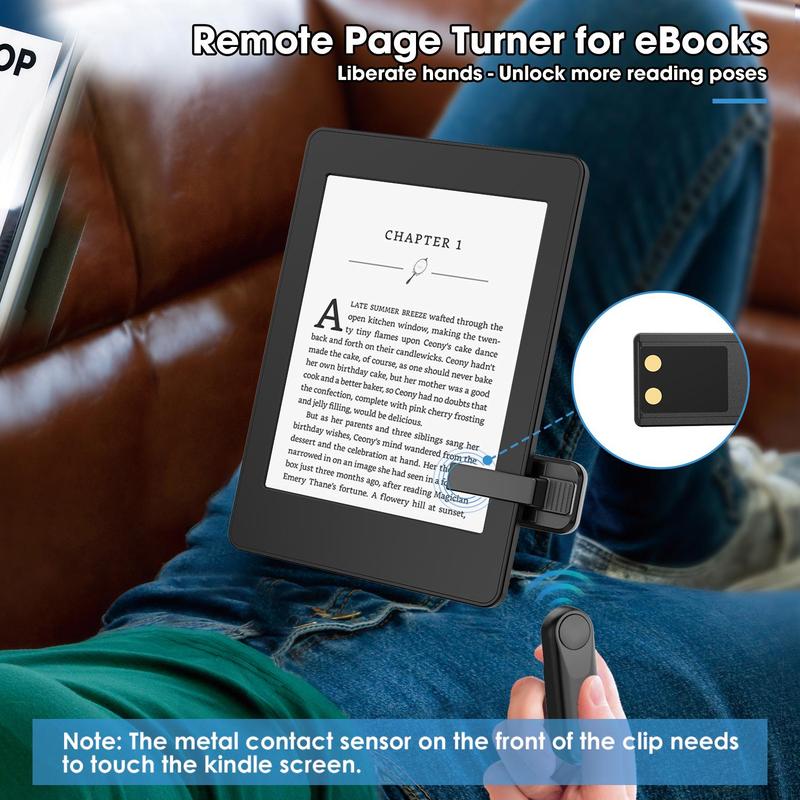 Remote Control Page Turner, RF Remote Control Page Turner for Kindle Paperwhite Oasis Scribe Kobo, Camera Video Record & Shutter Selfie