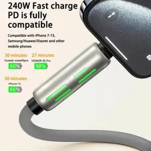 4-in-1 Multi USB Charging Cable with USB A,Type C, Lightning -MAX 240W Fast Charging & Data Sync for iPhone 16 15, iPad Pro, Samsung & Laptops cable max Smartphone Cellphone Electronic Charger