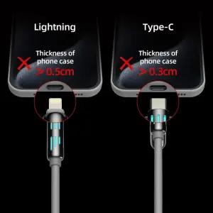 4-in-1 Multi USB Charging Cable with USB A,Type C, Lightning -MAX 240W Fast Charging & Data Sync for iPhone 16 15, iPad Pro, Samsung & Laptops cable max Smartphone Cellphone Electronic Charger