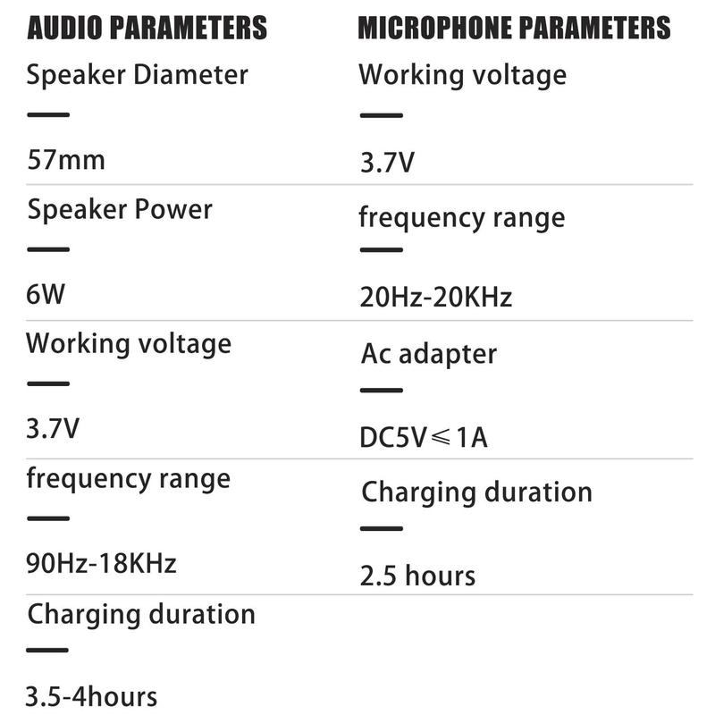 Wireless Microphone & Speaker Set, 1 Set Portable Karaoke Speaker with 2 Counts Wireless Mic, Bluetooth-compatible-compatible Speaker for Party