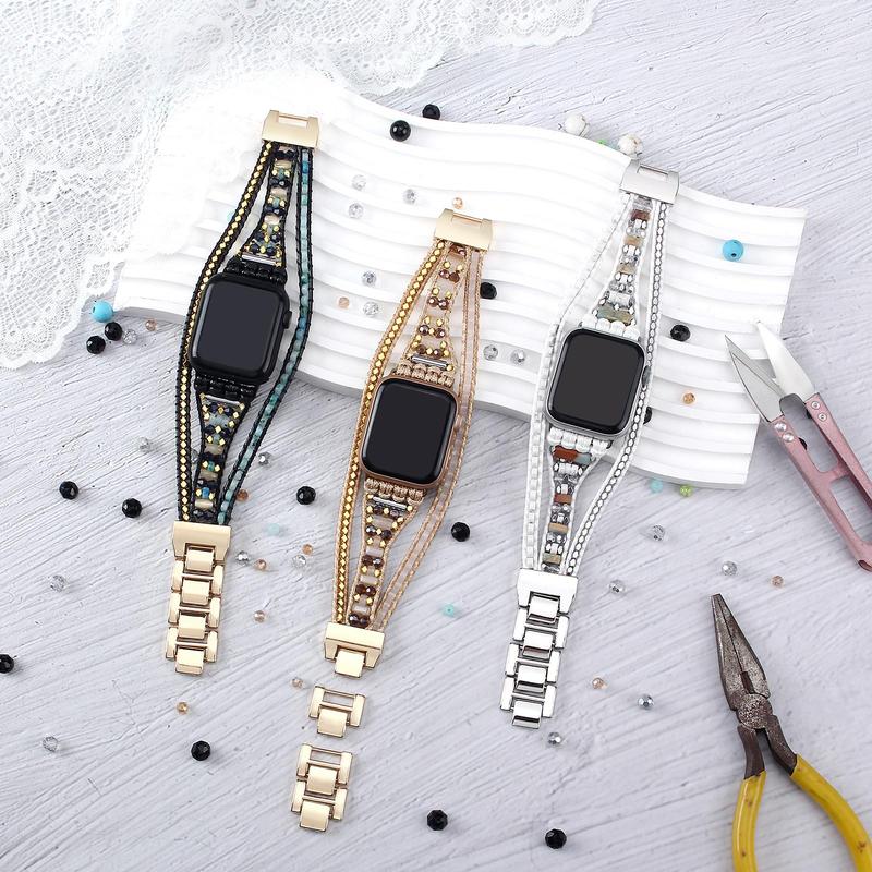 Boho Style Watch Band (Band Only), 1 Count Fashionable Watch Band for Women & Men, Wearable Accessories Compatible with Apple Watch Series SE Ultra 9 8 7 6 5 4 3 2 1