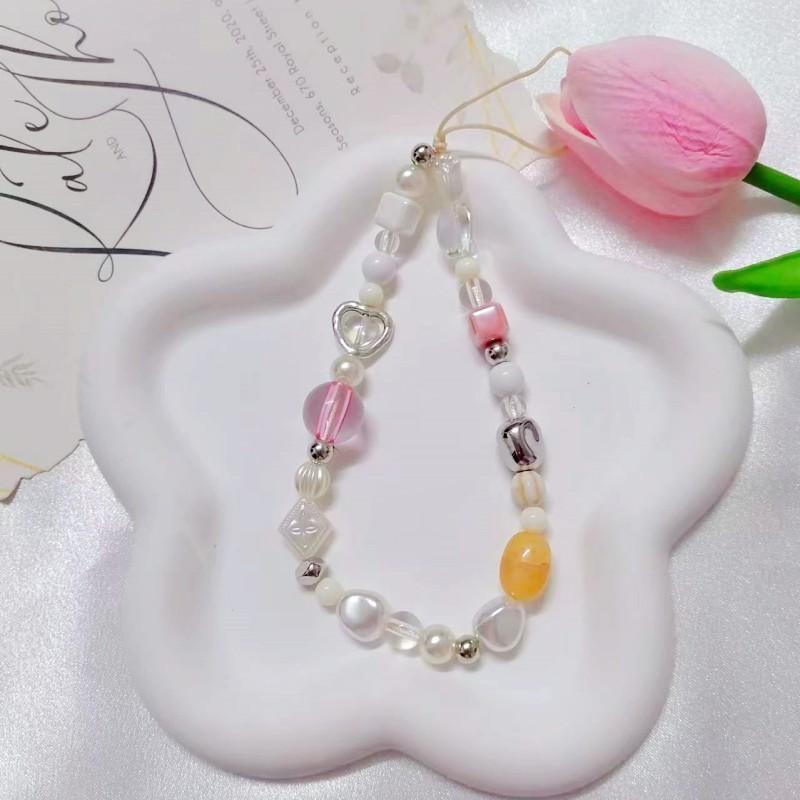 Cute Beaded Phone Chain, Beaded Phone Lanyard, Fashion Phone Strap for Women & Girls, Mobile Phone Decoration Accessories