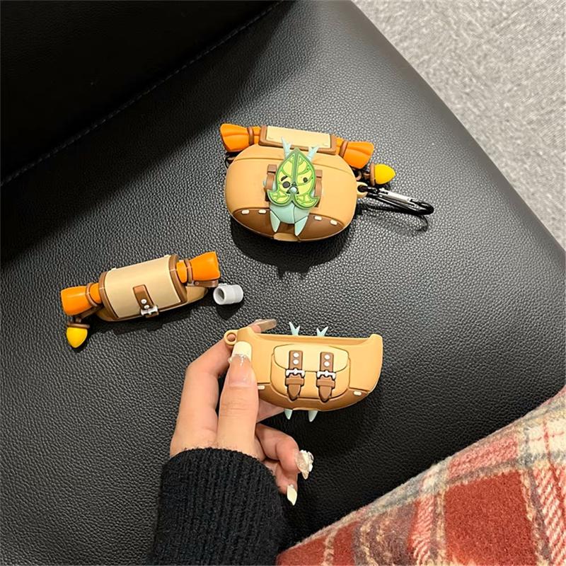 Zelda Korok Yahaha Airpods Case Compatible with Airpods 1 2 3 Pro Pro2 with Keychain Cute Cartoon Creativity Silicone Shockproof Protective Cover for Women Men