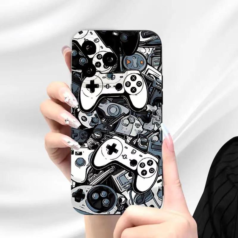 Creative Gamepad Pattern Phone Case, Anti-fall Wear-resistant Decorative Phone Protector Cover, Phone Accessories Compatible With iPhone 11 12 13 14 15 Pro Max Series