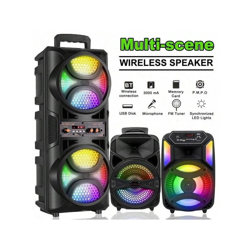 3000W Portable Bluetooth Speaker Sub Woofer Heavy Bass Sound System Party & Mic