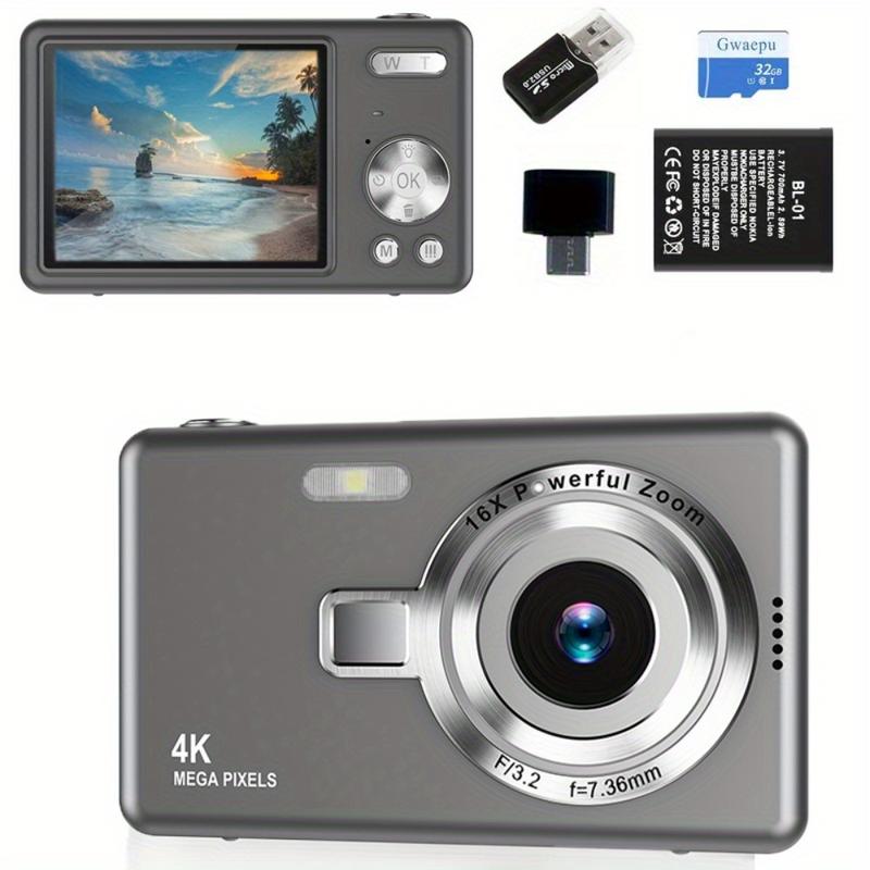 SEREE 4K Digital Camera, 12 Megapixel, 16x Zoom, Auto Focus, Compact and Portable