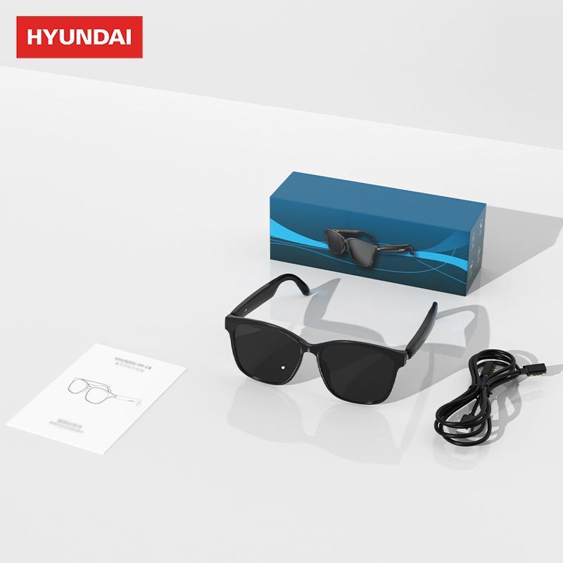 HYUNDAI C8 AI Headset Smart Glasses, Electronic Wireless Headphones Smart Glasses for Listening To Music & Calling, Support 75 Languages BT Translation & Meeting Summary Glasses