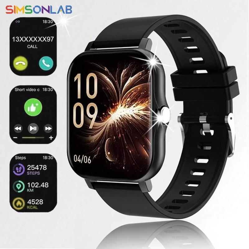 SIMSONLAB Touchscreen Watch, Multiple Sport Modes, Message Notification, Multiple Customizable Dials, Wirelessly Connects to Android and iOS Phones