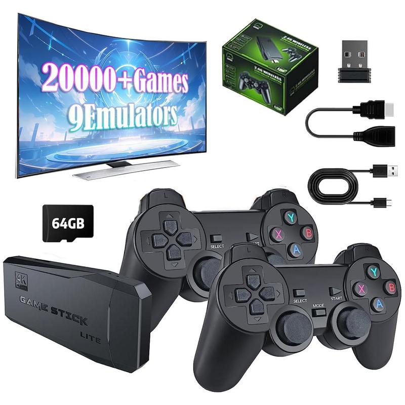 M8 Retro Game-Stick, Revisit Classic Games with Built-in 9 Emulators, 20000 Games Games, 4K HDMI Output, and 2.4GHz Wireless Controller for TV Plug and Play, 64GBHalloween Gifts for Kids