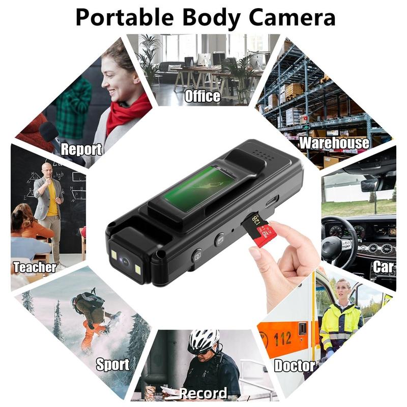 Portable Body Camera, 1080P Wearable 3 In 1 Pocket Video Recorder with 180° Rotatable Lens, Sports DV, Wearable Vlog Camera for Outdoor Sport Travel