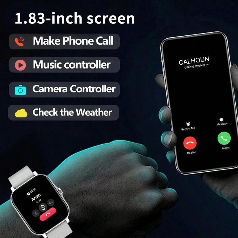 SIMSONLAB Touchscreen Watch, Multiple Sport Modes, Message Notification, Multiple Customizable Dials, Wirelessly Connects to Android and iOS Phones