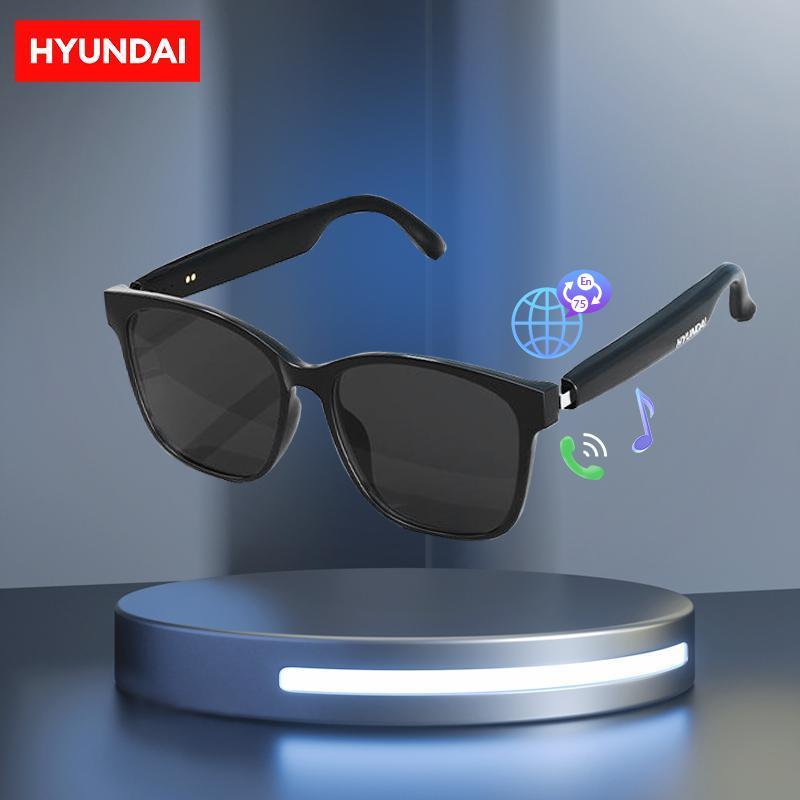 HYUNDAI C8 AI Headset Smart Glasses, Electronic Wireless Headphones Smart Glasses for Listening To Music & Calling, Support 75 Languages BT Translation & Meeting Summary Glasses