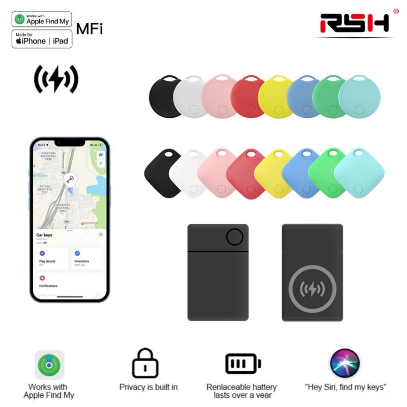 wireless charging smart location card, compatible with Apple Find My (iOS only), wallet tracker, key finder, phone finder,Smart Tag，backpack, suitcase, pet, IP67 waterproof, ultra-thin 0.09in.