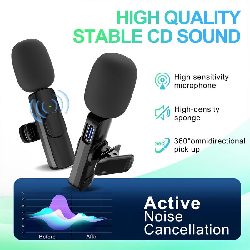 Portable Wireless Lavalier Microphone,Capture Every Moment: Lavalier Mic for Professional Audio Recording Charging Bluetooth