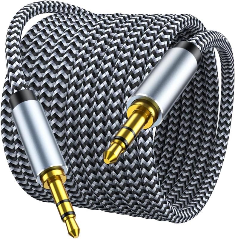 Aux Cord 4ft, 3.5mm Audio  - Nylon Braided Aux  3.5mm Male to Male AUX Cord for , Headphones, Home Stereos, Speaker