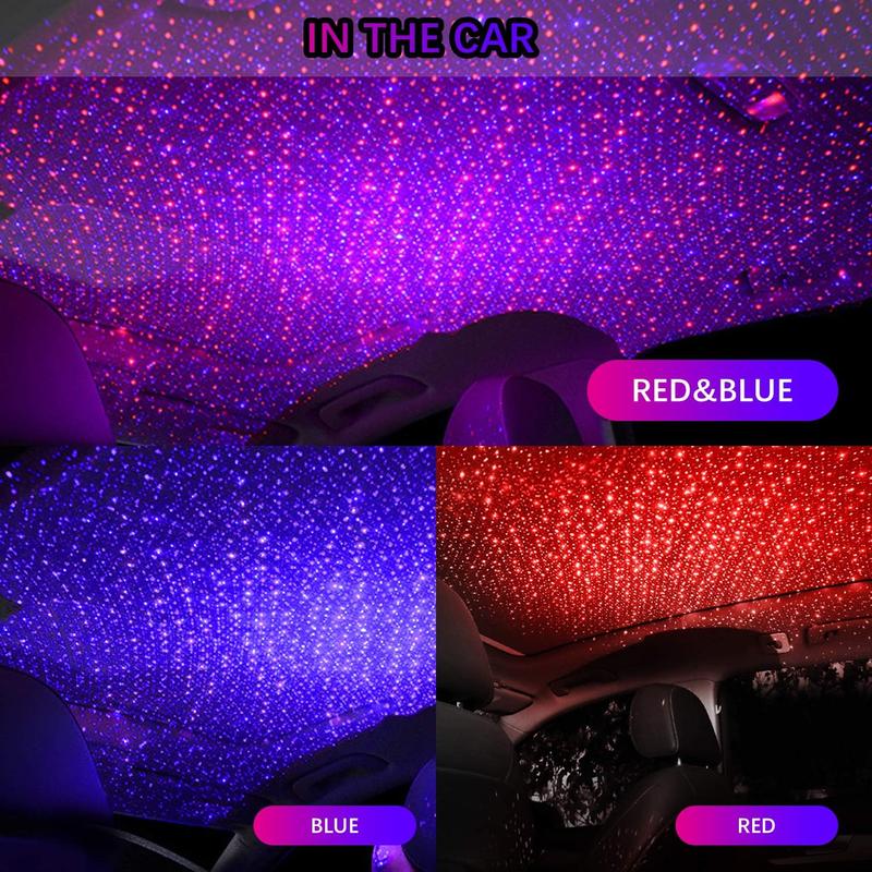 USB Star Night Light - 3 Colors & 7 Modes, Portable Adjustable Decor for Bedroom, Party & Car Interior, Easy Plug & Play!