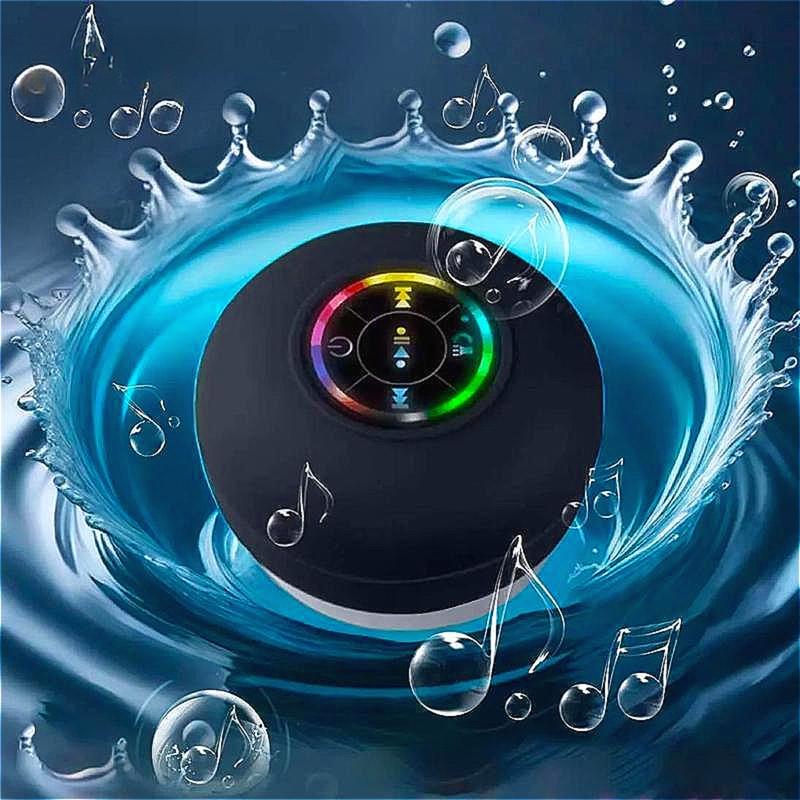 Portable Wireless  Waterproof Speaker with LED light, Portable IPX4 Waterproof, Hands-Free Speakerphone. Rechargeable Using Micro USB, Wireless Stereo for Beach, Shower & Home