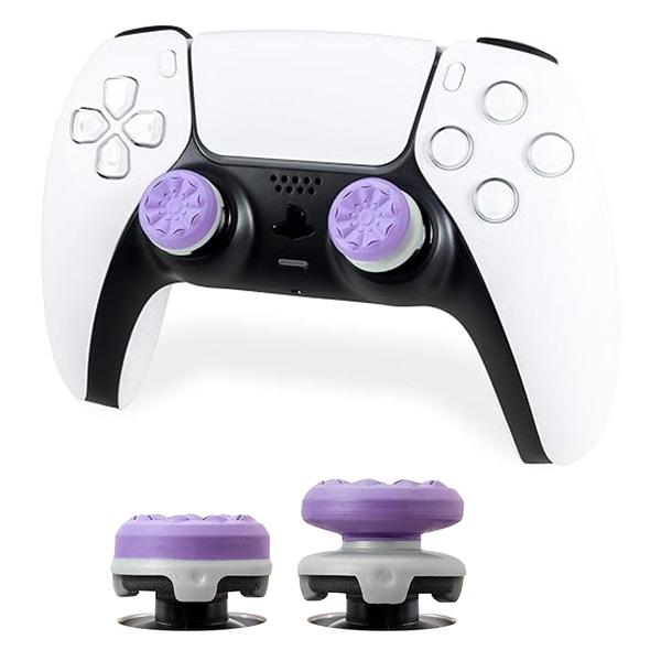 KontrolFreek FPS Freek Galaxy Purple for PlayStation 4 (PS4) and PlayStation 5 (PS5) | Performance Thumbsticks | 1 High-Rise, 1 Mid-Rise | Purple Games Rubber