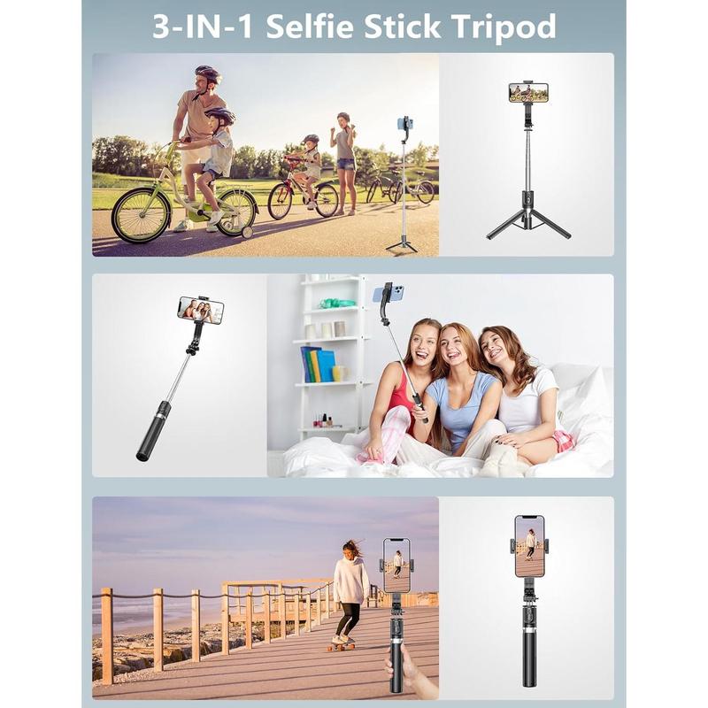 Selfie Stick Tripod with Light, 45'' Selfie Stick with Wireless Remote, Portable Phone Tripod Compatible with iPhone 15 Pro Max 15 14 Pro 14 13, Samsung S22  S23 Ultra Android Smartphone