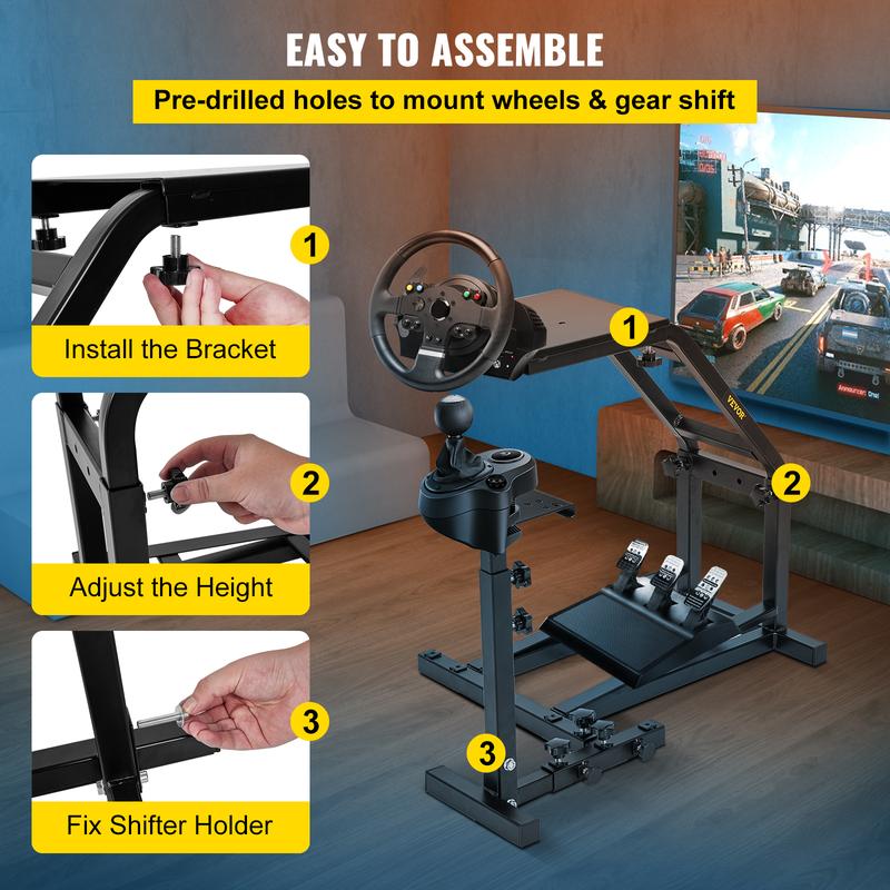 Racing Simulator Steering Wheel Stand for Logitech G29, G27 and G25 Accessories Adjustable