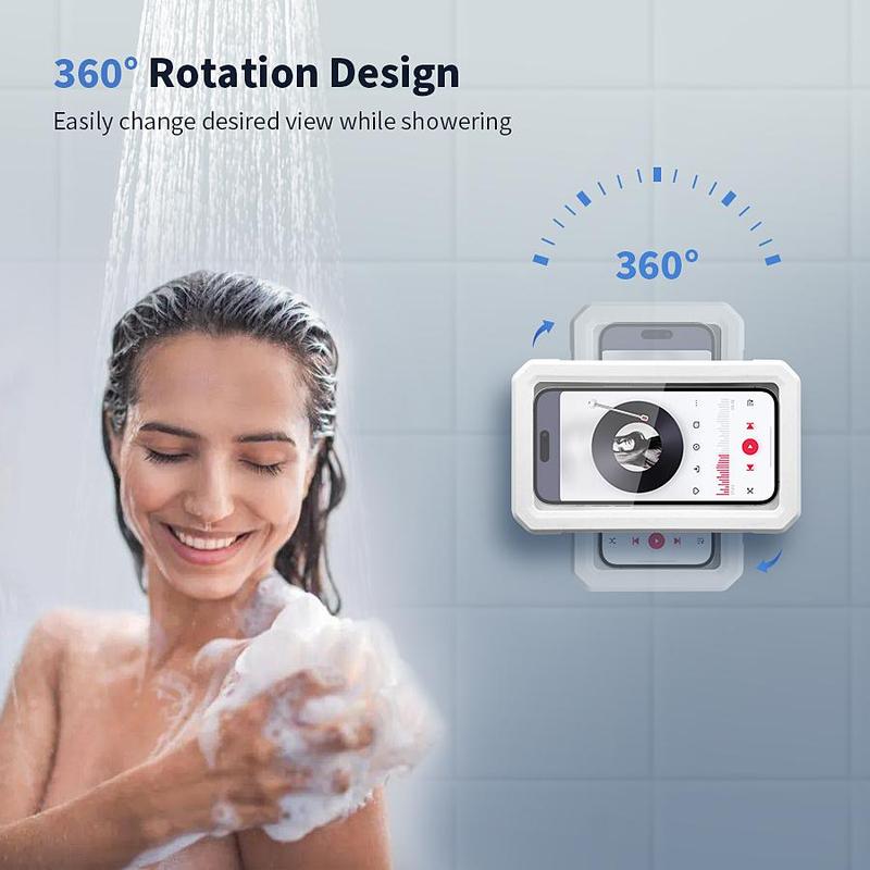 Rotatable Waterproof Phone Holder, Wall Mounted Phone Holder, Phone Shower Case, Shower Phone Holder