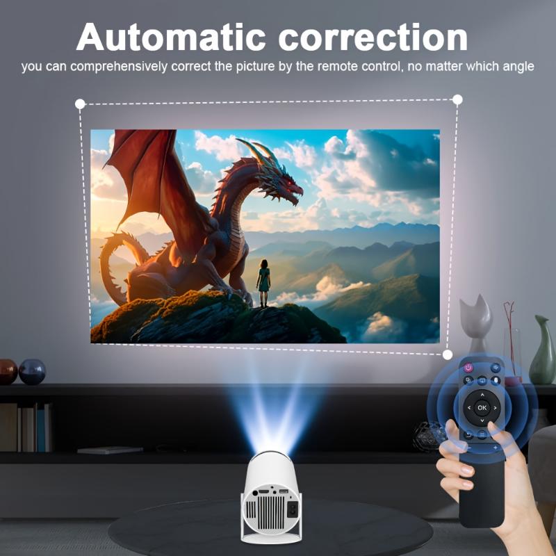 Magcubic Projector HY300Pro Android 11.0 Projector 260ANSI WiFi6 US Plug Allwinner H713 Mali-G312 Dual Wifi HD 1280*720p wireless5.0 4K Auto Correction Home Theater