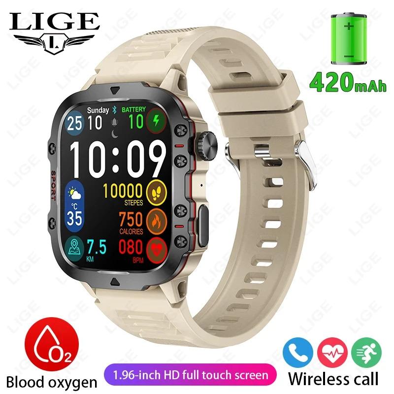 2024 Rugged Military Smart Watch Men Outdoor Watches lP68 Waterproof 2.01