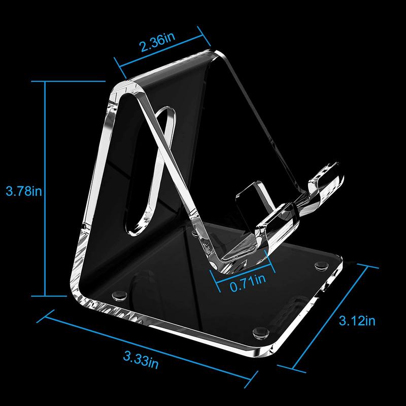 Acrylic Cell Phone Stand, Portable Clear Phone Stand for Desk, Compatible with Phone15 14 13 Pro Max Mini 12 11 Plus SE, Switch, Android Smartphone, Pad, Tablet, Desk Accessories