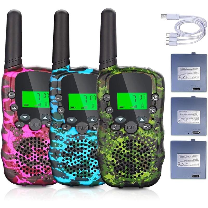 Walkie Talkies for Kids 3 Miles, 22 Channels Walkie Talkie with Clear Sound & Automatic Squelch, Kids Walkie Talkies with Battery Saver Mode, Camping Outdoor Toys for Kids Ages 4-8+