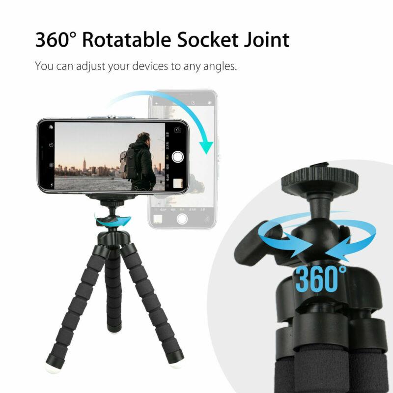 Flexible Tripod Adjustable Tripod Stand Bracket Mount Holder for Mobile Phone, Cellphone,Smartphone,Camera -Black Accessories Selfie Sponge Devices