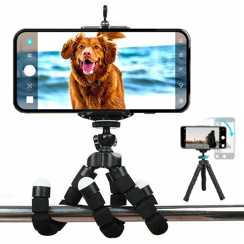 Flexible Tripod Adjustable Tripod Stand Bracket Mount Holder for Mobile Phone, Cellphone,Smartphone,Camera -Black Accessories Selfie Sponge Devices