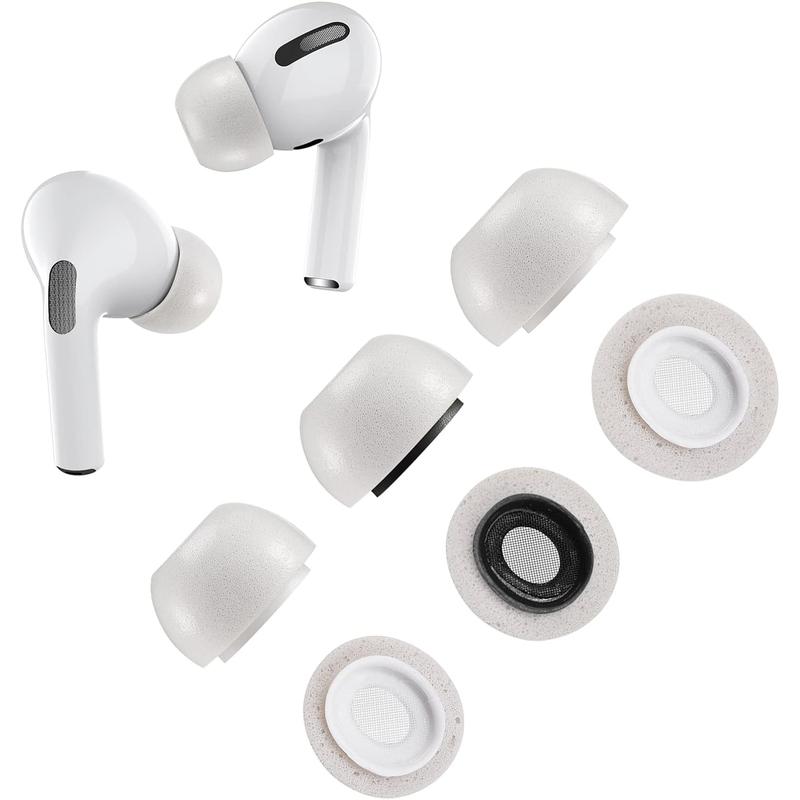 Memory Foam Replacement Premium Ear Tips for Airpods Pro Wireless Earbuds, Ultra-Comfort, Noise Reduction, Anti-Slip Eartips, Fit in The Charging Case, Easy Install, 3-Paris Mixed Sizes