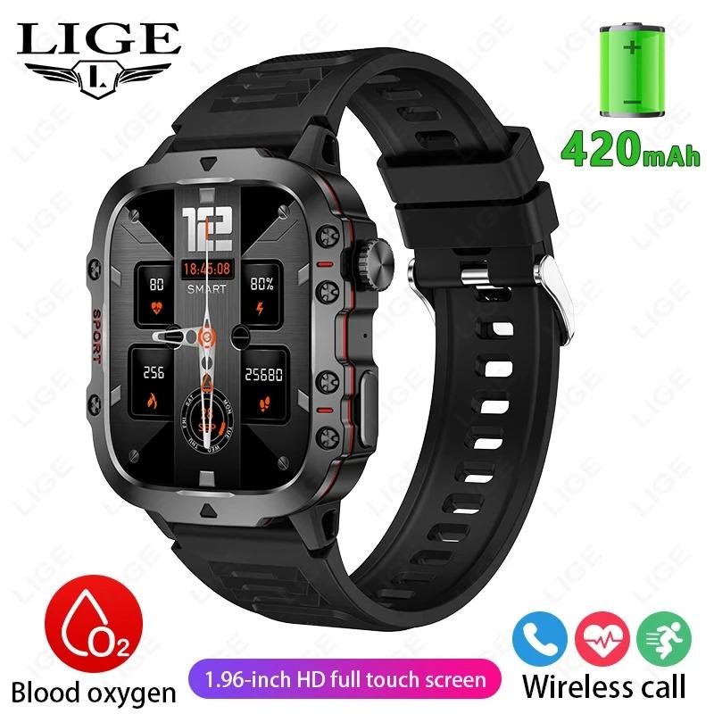 2024 Rugged Military Smart Watch Men Outdoor Watches lP68 Waterproof 2.01