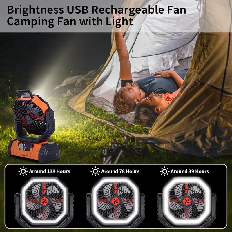 20000mAh Camping Fan   Fan with LED Lantern, Portable Camping Fan for tents, 8H Timer & 270?Osicllating Fan Rechargeable  Operated Fan, USB Desk Fan Beach Fan with Hook