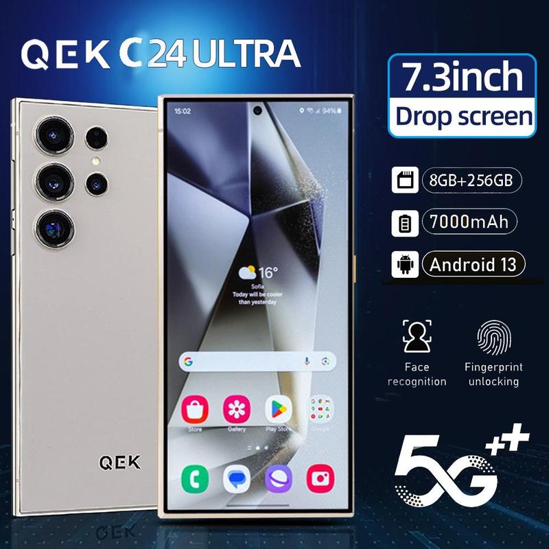 QEK C24 Ultra Unlocked Phone,5G smartphone with s Pen,6800mAh Batery,8G8 +256G8 Unlocked Phone with Full Netfix,6.8-inch FHD+ Display,48MP+72MP